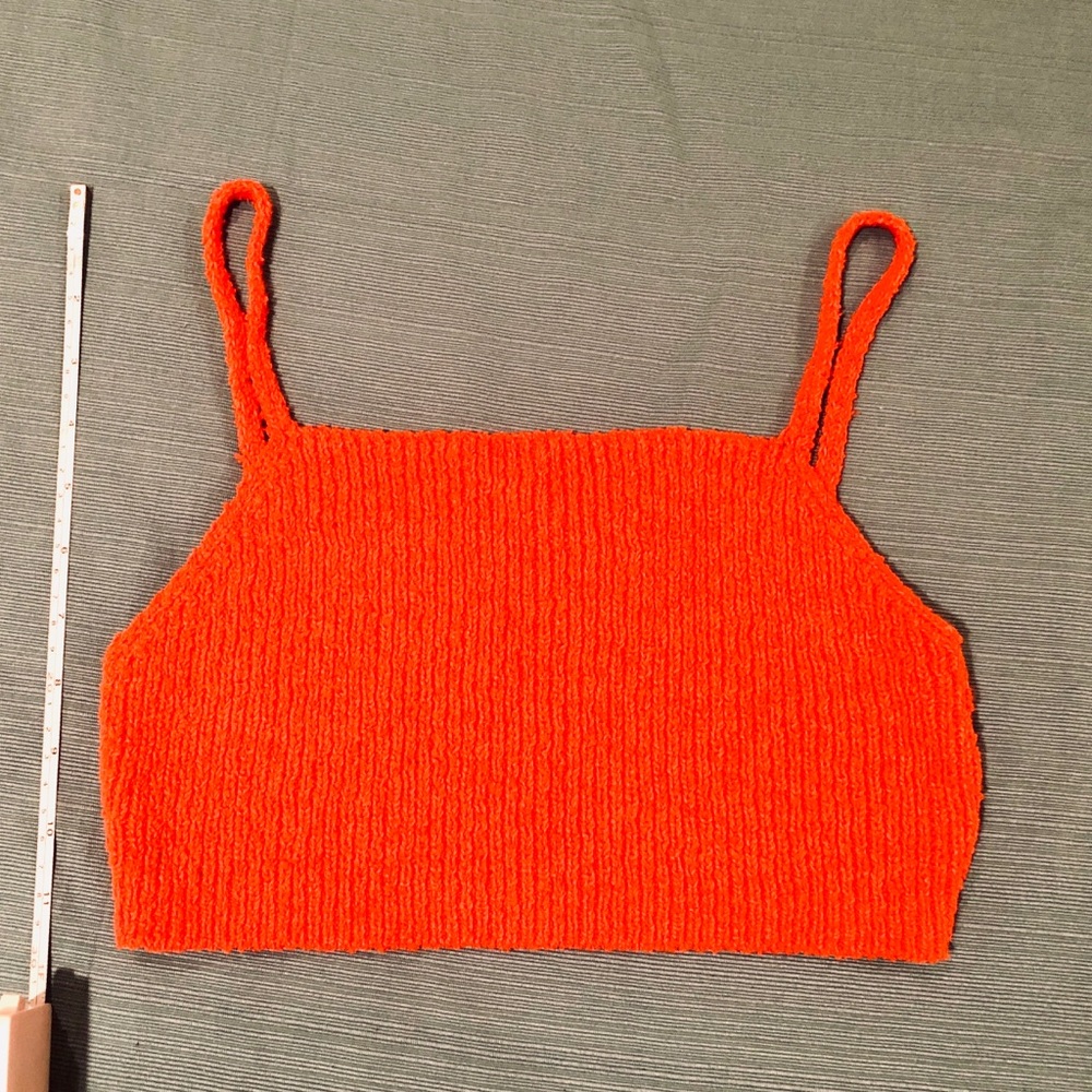 Zara Knit Orange Crop Top Small